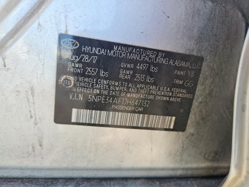 2018 Hyundai Sonata მანქანა იყიდება აუქციონზე, vin: 5NPE34AF1JH647132, აუქციონის ნომერი: 69043156