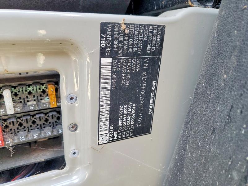 Aukcja sprzedaży 2019 Mercedes-benz Sprinter, vin: WD4FF0CD9KP191022, numer aukcji: 68257316