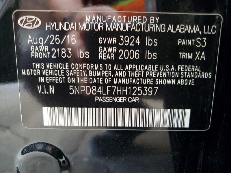 2017 Hyundai Elantra მანქანა იყიდება აუქციონზე, vin: 5NPD84LF7HH125397, აუქციონის ნომერი: 69710216