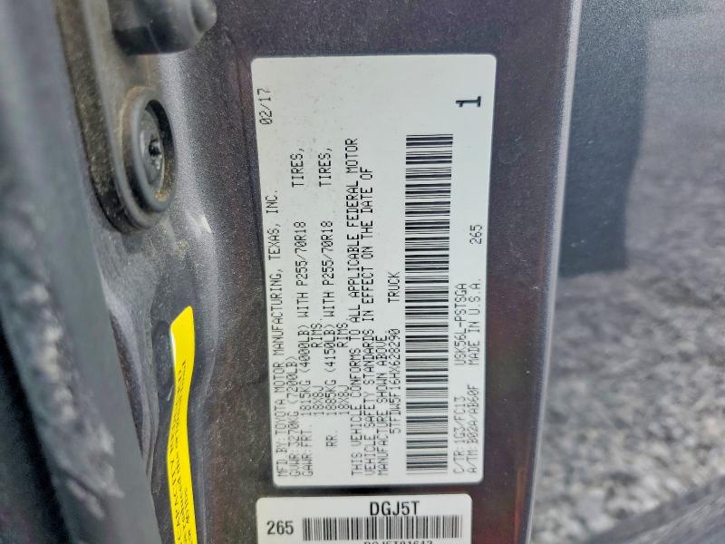 68634676 :رقم المزاد ، 5TFDW5F16HX628290 vin ، 2017 Toyota Tundra مزاد بيع