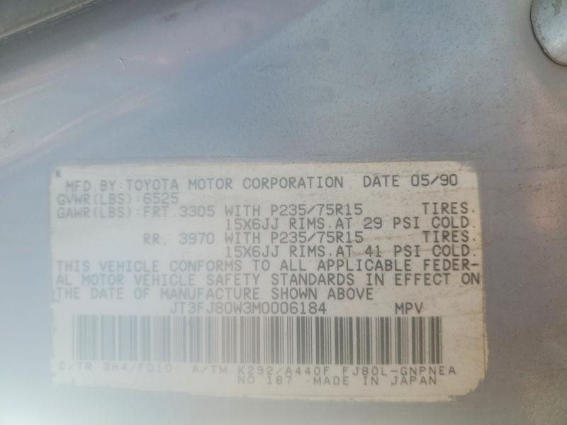 Auction sale of the 1991 Toyota Land Cruiser, vin: JT3FJ80W3M0006184, lot number: 69751286