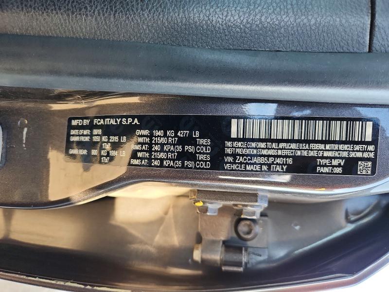 Aukcja sprzedaży 2018 Jeep Renegade, vin: ZACCJABB5JPJ40116, numer aukcji: 70703006