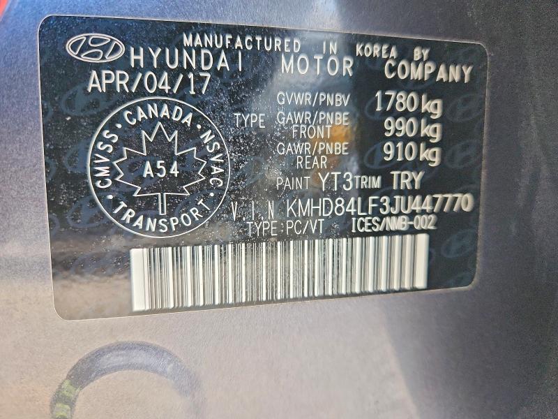 2018 Hyundai Elantra მანქანა იყიდება აუქციონზე, vin: KMHD84LF3JU447770, აუქციონის ნომერი: 66762436