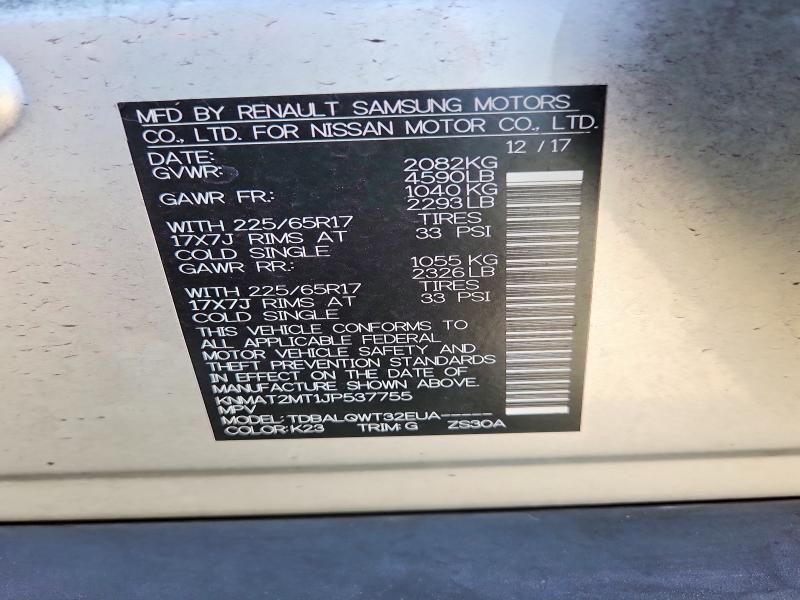 Auction sale of the 2018 Nissan Rogue, vin: KNMAT2MT1JP537755, lot number: 70510836