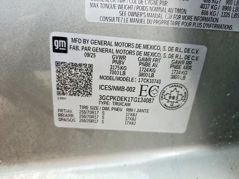 2026 Chevrolet Silverado მანქანა იყიდება აუქციონზე, vin: 3GCPKDEK1TG134087, აუქციონის ნომერი: 69450426