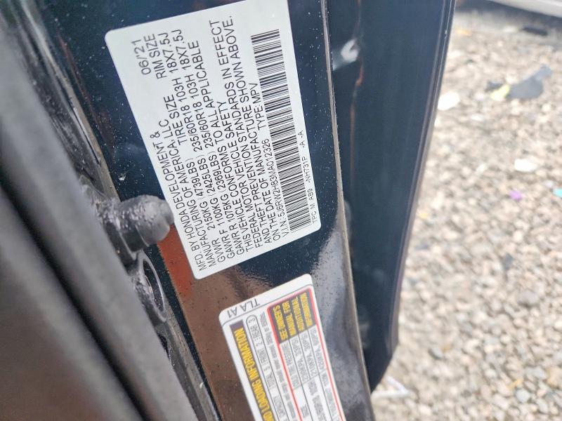 2021 Honda Cr-v მანქანა იყიდება აუქციონზე, vin: 5J6RW2H83MA012326, აუქციონის ნომერი: 69537026