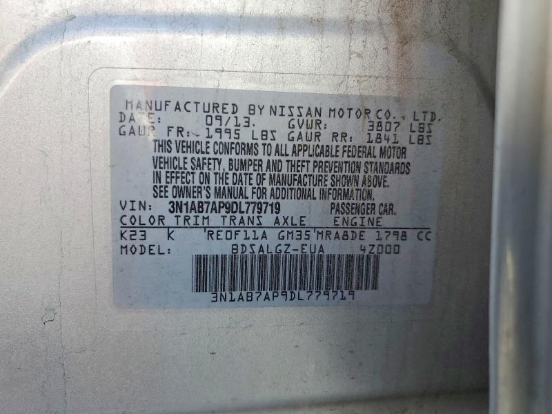 Продажа на аукционе авто 2013 Nissan Sentra, vin: 3N1AB7AP9DL779719, номер лота: 68691896