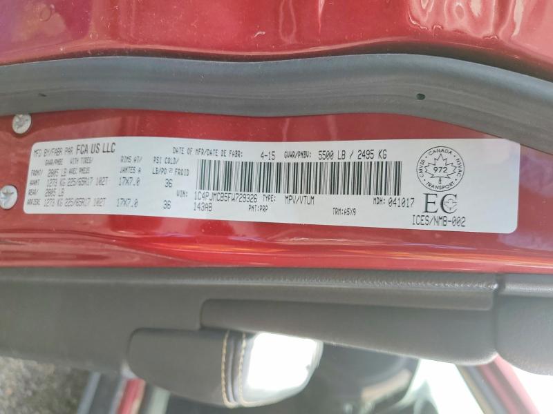 Продажа на аукционе авто 2015 Jeep Cherokee, vin: 1C4PJMCB5FW729326, номер лота: 70964766