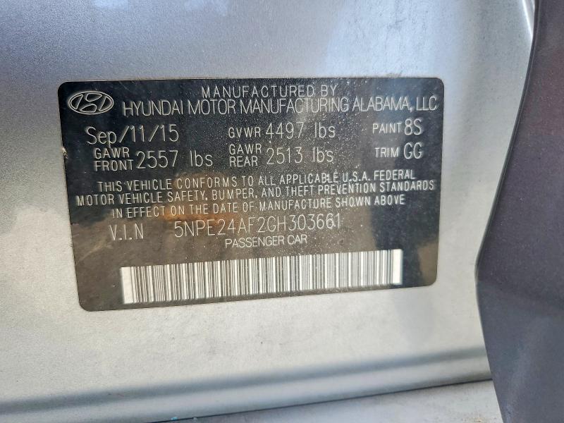 Aukcja sprzedaży 2016 Hyundai Sonata, vin: 5NPE24AF2GH303661, numer aukcji: 68297166