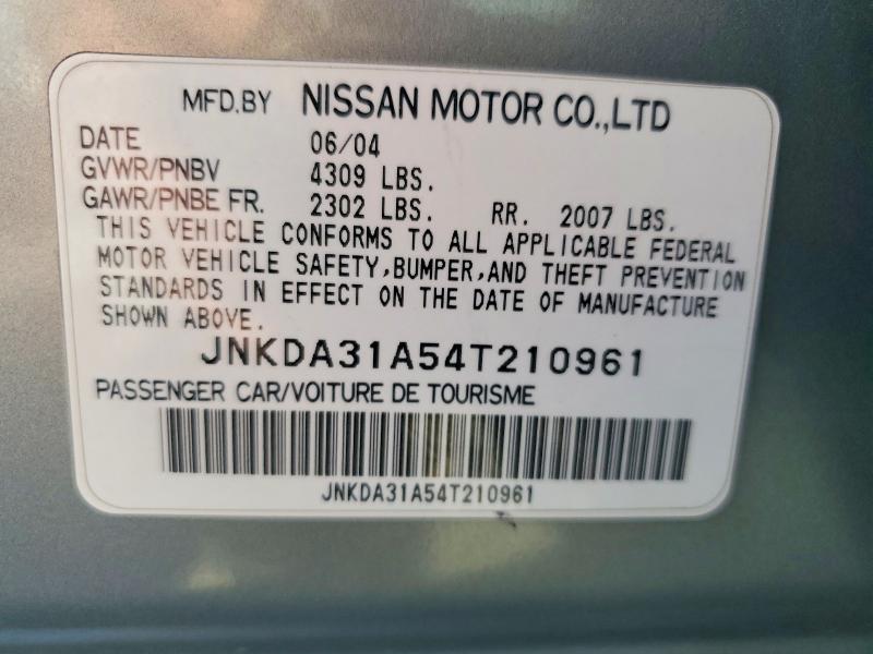 2004 Infiniti I35 მანქანა იყიდება აუქციონზე, vin: JNKDA31A54T210961, აუქციონის ნომერი: 68716416