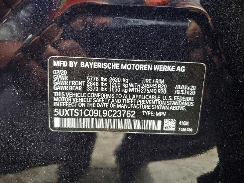 68855446 :رقم المزاد ، 5UXTS1C09L9C23762 vin ، 2020 Bmw X3 مزاد بيع