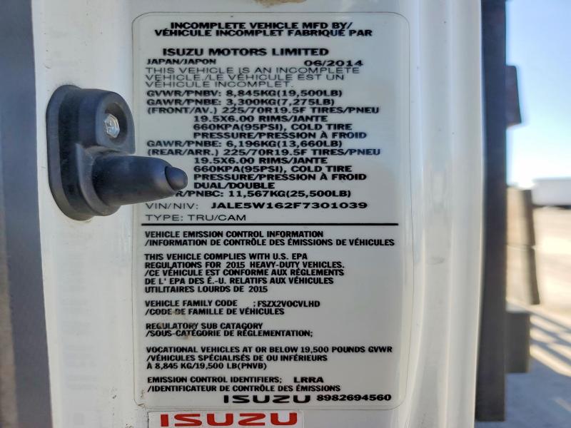 Продажа на аукционе авто 2015 Isuzu Nrr, vin: JALE5W162F7301039, номер лота: 66594406
