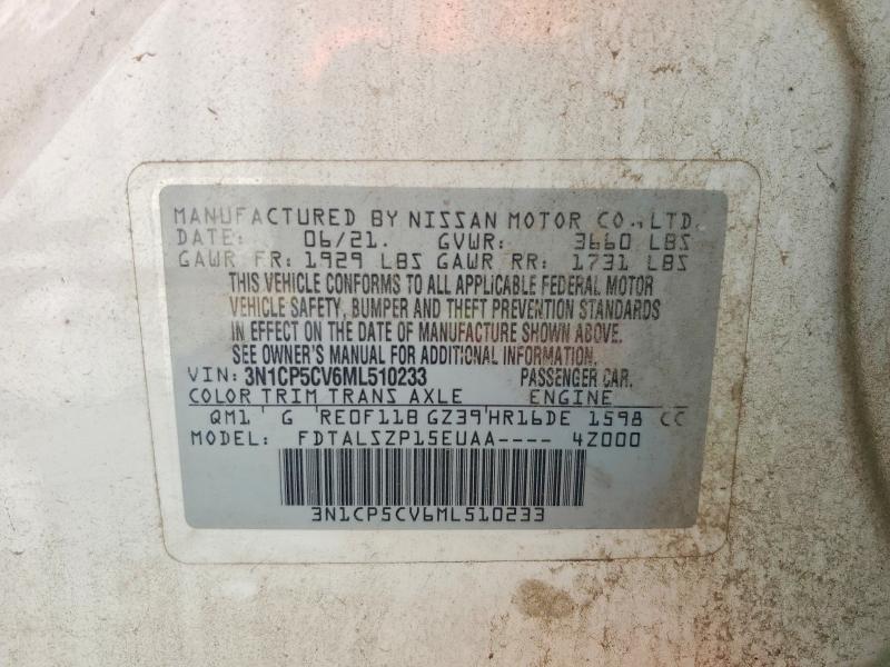 Aukcja sprzedaży 2021 Nissan Kicks, vin: 3N1CP5CV6ML510233, numer aukcji: 69384636