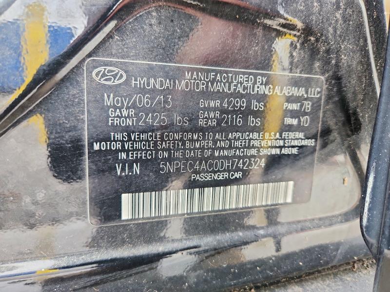Продажа на аукционе авто 2013 Hyundai Sonata, vin: 5NPEC4AC0DH742324, номер лота: 67939506
