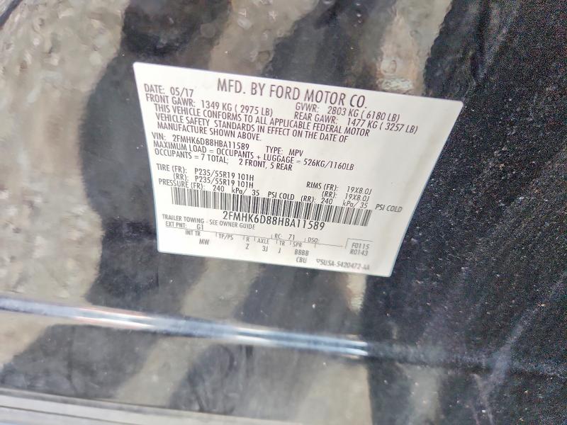 68778176 :رقم المزاد ، 2FMHK6D88HBA11589 vin ، 2017 Ford Flex مزاد بيع