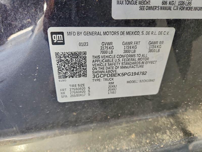 Продажа на аукционе авто 2023 Chevrolet Silverado, vin: 3GCPDBEK5PG194782, номер лота: 69192286