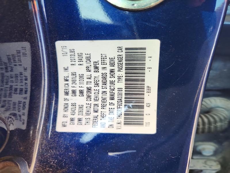 Auction sale of the 2016 Honda Accord, vin: 1HGCR3F82GA008169, lot number: 69095966