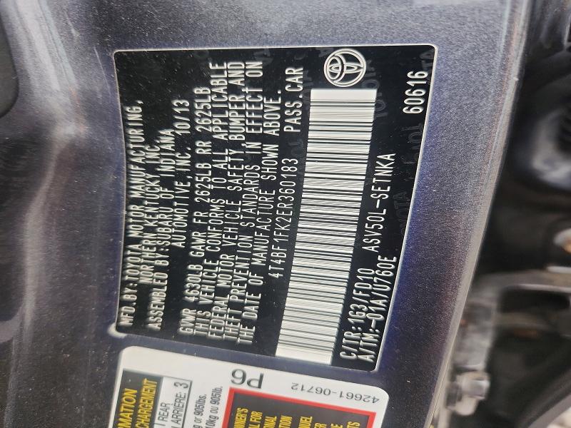 69563706 :رقم المزاد ، 4T4BF1FK2ER360183 vin ، 2014 Toyota Camry مزاد بيع