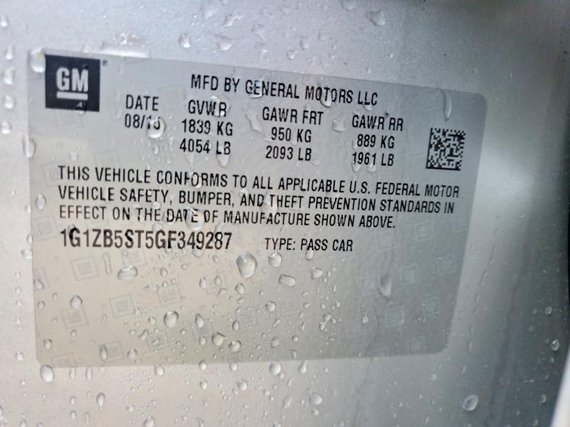 Продажа на аукционе авто 2016 Chevrolet Malibu, vin: 1G1ZB5ST5GF349287, номер лота: 69891636