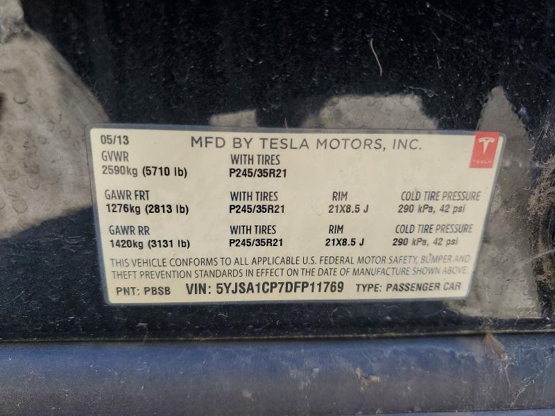 Продажа на аукционе авто 2013 Tesla Model S, vin: 5YJSA1CP7DFP11769, номер лота: 69110586