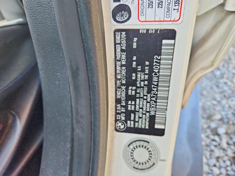 Продаж на аукціоні авто 2004 Bmw X3, vin: WBXPA73474WC40772, номер лоту: 69549006