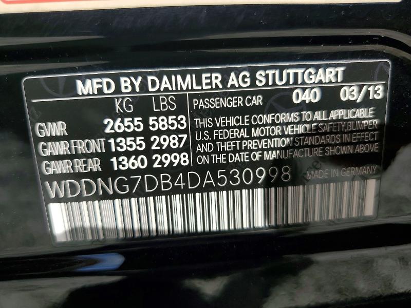 Продаж на аукціоні авто 2013 Mercedes-benz S, vin: WDDNG7DB4DA530998, номер лоту: 68250696