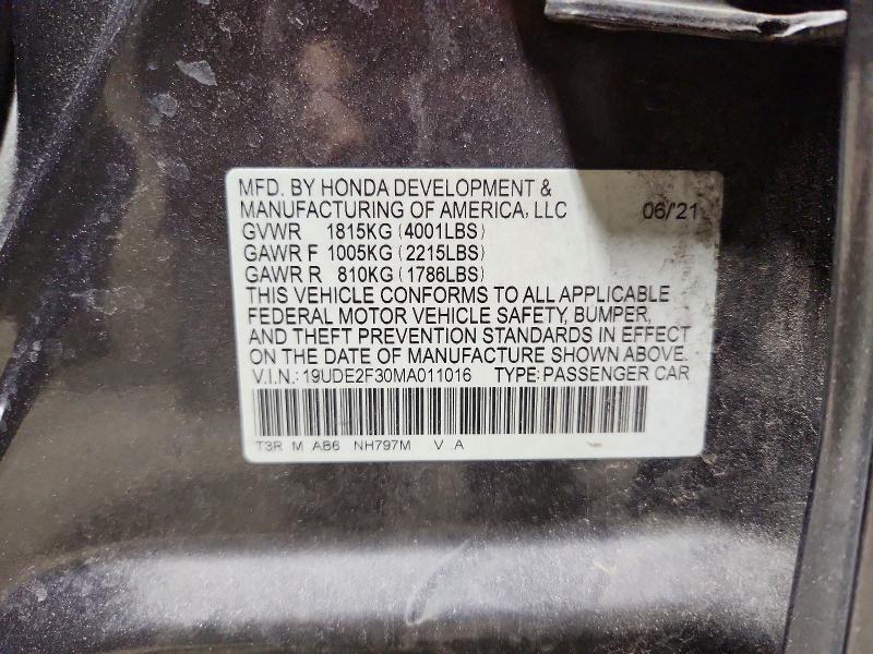 2021 Acura Ilx მანქანა იყიდება აუქციონზე, vin: 19UDE2F30MA011016, აუქციონის ნომერი: 70072576