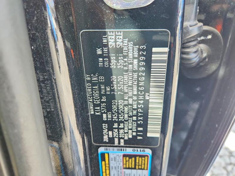 Aukcja sprzedaży 2022 Kia Telluride, vin: 5XYP54HC6NG299923, numer aukcji: 68335456