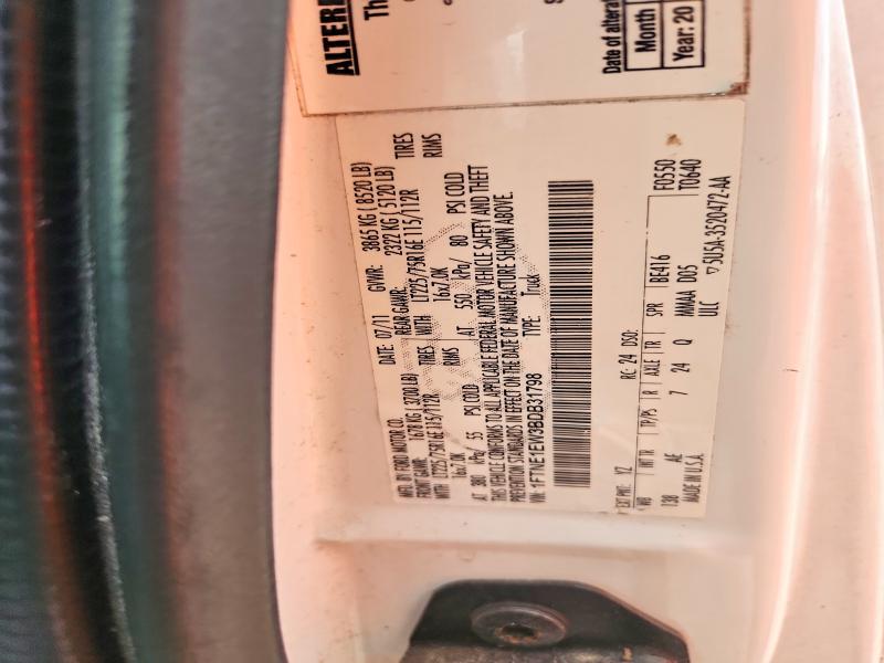 2011 Ford Econoline მანქანა იყიდება აუქციონზე, vin: 1FTNE1EW3BDB31798, აუქციონის ნომერი: 68100116