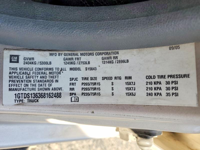Продаж на аукціоні авто 2006 Gmc Canyon, vin: 1GTDS136368162488, номер лоту: 70749636