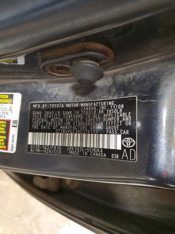 Продаж на аукціоні авто 2010 Toyota Corolla, vin: 2T1BU4EE3AC314113, номер лоту: 67748656