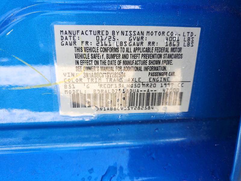 2025 Nissan Sentra მანქანა იყიდება აუქციონზე, vin: 3N1AB8CV1SY282584, აუქციონის ნომერი: 69013936