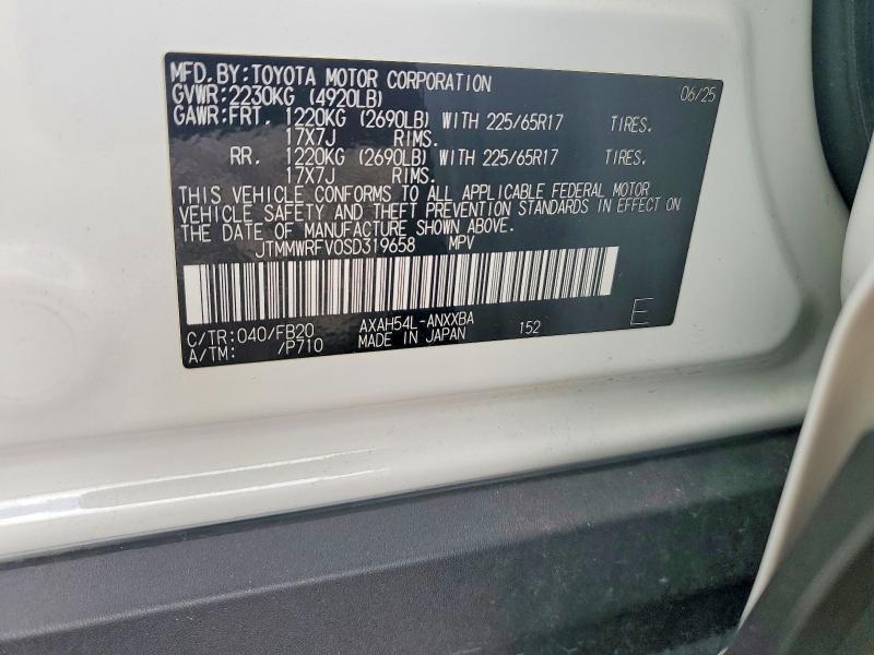 69742236 :رقم المزاد ، JTMMWRFV0SD319658 vin ، 2025 Toyota Rav4 مزاد بيع