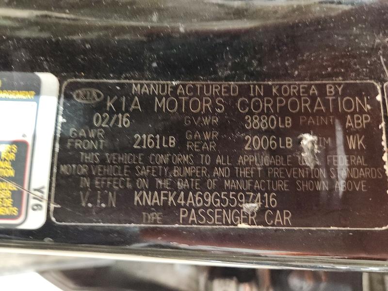 2016 Kia Forte მანქანა იყიდება აუქციონზე, vin: KNAFK4A69G5597416, აუქციონის ნომერი: 70407236