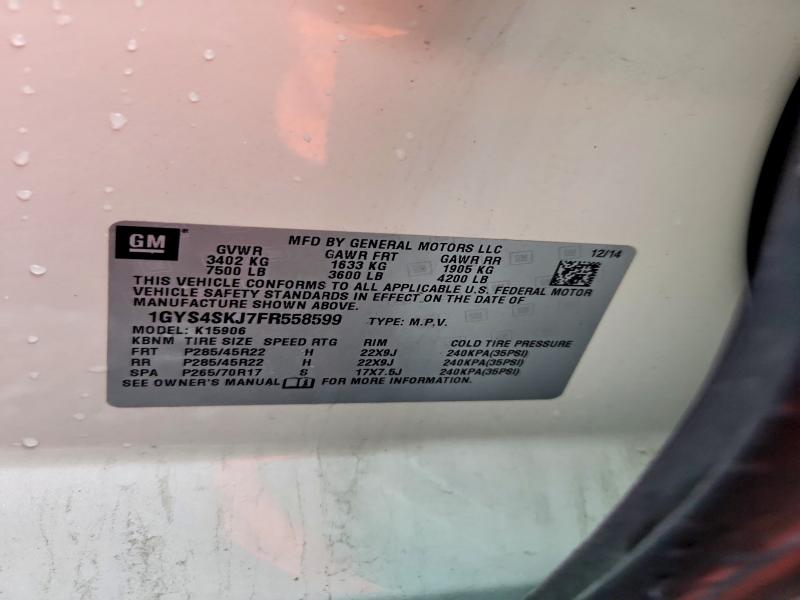 Продажа на аукционе авто 2015 Cadillac Escalade, vin: 1GYS4SKJ7FR558599, номер лота: 69974326
