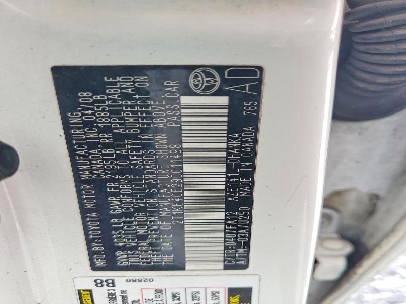 67306936 :رقم المزاد ، 2T1KE40E29C011498 vin ، 2009 Toyota Matrix مزاد بيع