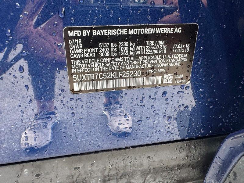 Продажа на аукционе авто 2019 Bmw X3, vin: 5UXTR7C52KLF25230, номер лота: 71250906