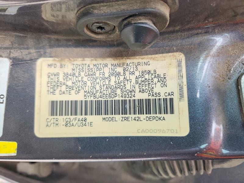67995646 :رقم المزاد ، 5YFBU4EE6DP149324 vin ، 2013 Toyota Corolla مزاد بيع