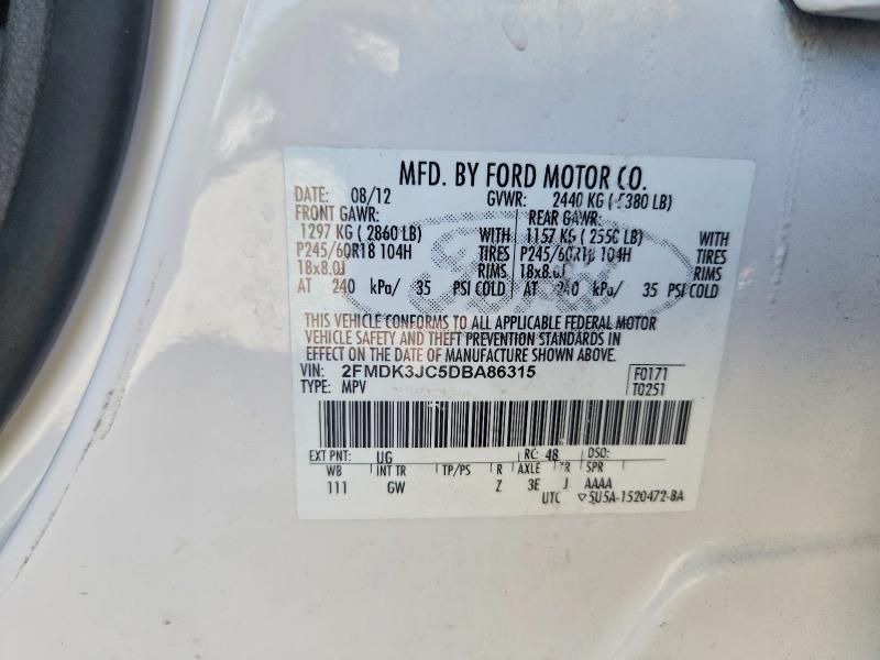 Продажа на аукционе авто 2013 Ford Edge, vin: 2FMDK3JC5DBA86315, номер лота: 68428976
