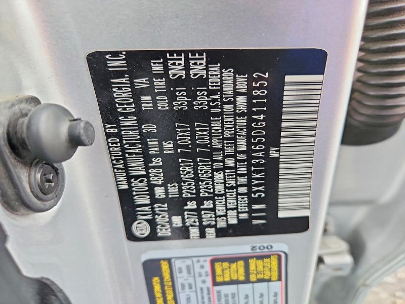 Aukcja sprzedaży 2013 Kia Sorento, vin: 5XYKT3A65DG411852, numer aukcji: 68289716