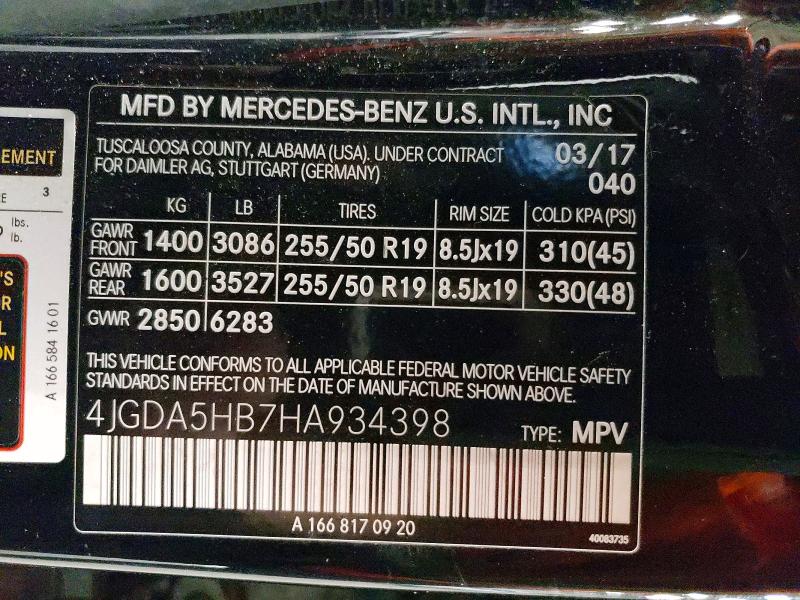 Продаж на аукціоні авто 2017 Mercedes-benz Gle, vin: 4JGDA5HB7HA934398, номер лоту: 69696756