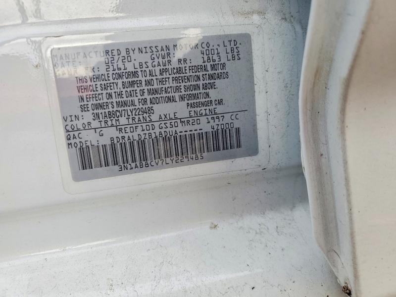 69326016 :رقم المزاد ، 3N1AB8CV7LY229485 vin ، 2020 Nissan Sentra مزاد بيع