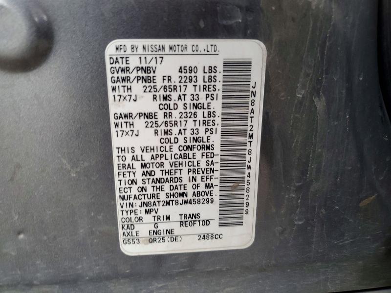 Продажа на аукционе авто 2018 Nissan Rogue, vin: JN8AT2MT8JW458299, номер лота: 70324556