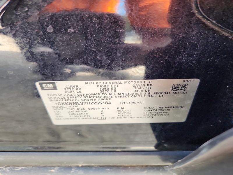2017 Gmc Acadia მანქანა იყიდება აუქციონზე, vin: 1GKKNMLS7HZ265184, აუქციონის ნომერი: 70046726