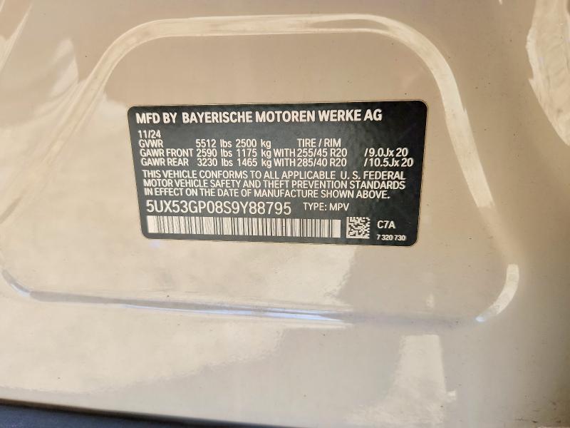 67864246 :رقم المزاد ، 5UX53GP08S9Y88795 vin ، 2025 Bmw X3 مزاد بيع