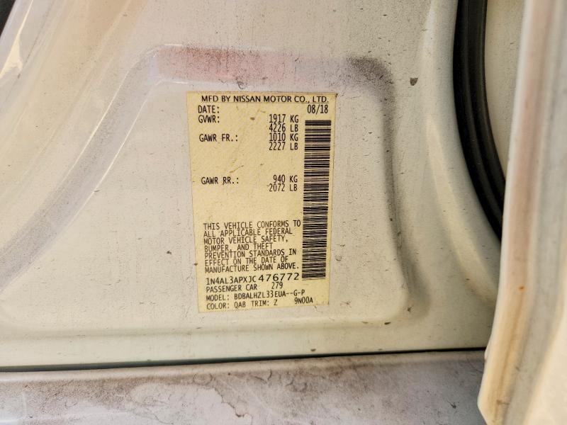 69120116 :رقم المزاد ، 1N4AL3APXJC476772 vin ، 2018 Nissan Altima مزاد بيع