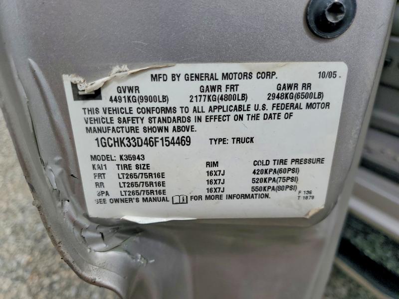 68084676 :رقم المزاد ، 1GCHK33D46F154469 vin ، 2006 Chevrolet Silverado مزاد بيع