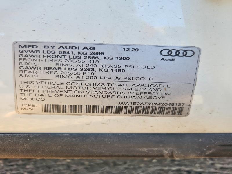 Продажа на аукционе авто 2021 Audi Q5 E, vin: WA1E2AFY2M2048137, номер лота: 68933196