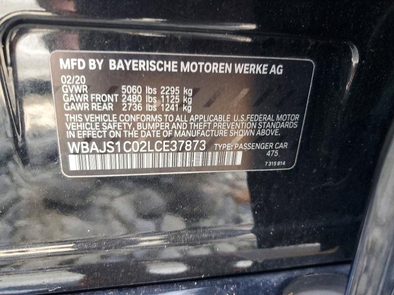 2020 Bmw 540 მანქანა იყიდება აუქციონზე, vin: WBAJS1C02LCE37873, აუქციონის ნომერი: 68824246