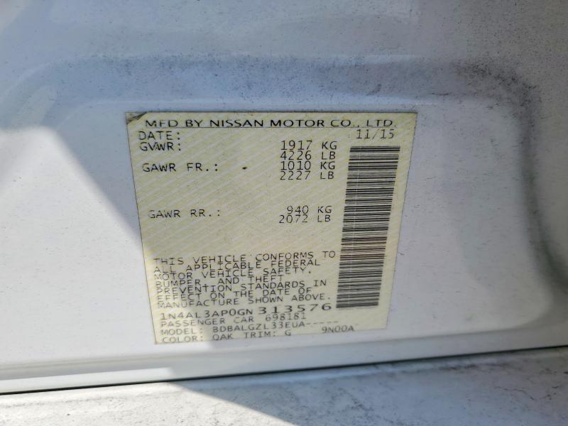 Продаж на аукціоні авто 2016 Nissan Altima, vin: 1N4AL3AP0GN313576, номер лоту: 68199736